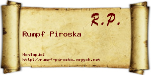 Rumpf Piroska névjegykártya